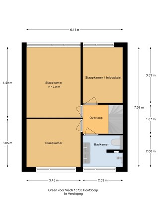 Floorplan - Graan voor Visch 15705, 2132 EM Hoofddorp